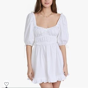 For Love & Lemons White Mini Babydoll Dress, Size XL